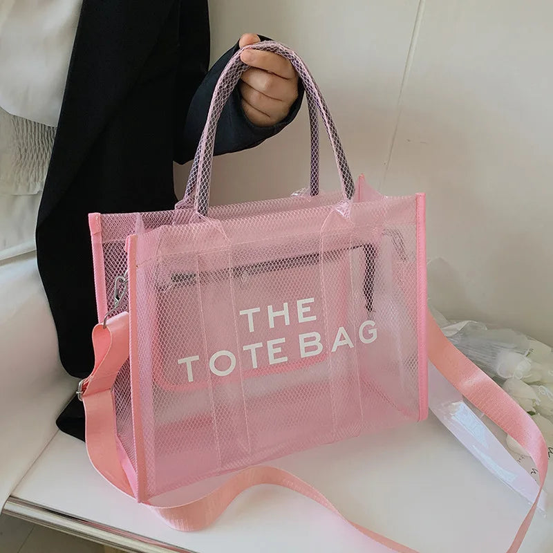 The Tote Bags For Women 2024 Summer New Luxury Designer Handbags Big Clear Beach Shopper Shopping Bag Large Totebag Square Purse