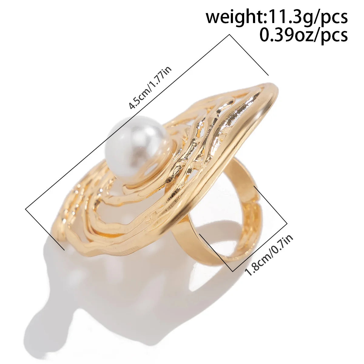 DIEZI 4 Style Sweet Cool Pearl Round Hollow Out Open Rings Women Girls Fashion Punk Gold Silver Color Beads Knuckle Joint Ring