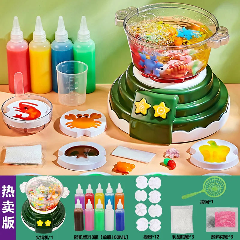 Magic Water Elf Kit with Hot Pot Machine DIY Fairy Handmade Cooking Pretend Play Toys Children festival birthday Kid gift Toy