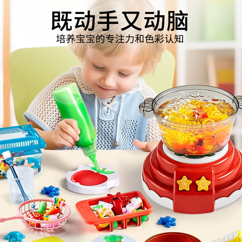 Magic Water Elf Kit with Hot Pot Machine DIY Fairy Handmade Cooking Pretend Play Toys Children festival birthday Kid gift Toy