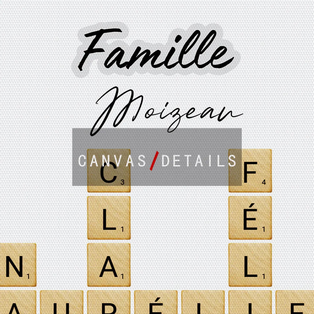 Personalized Family Name Scrabble Puzzle Sign Poster Grandkids Crossword Custom Wall Art Print Nordic Home Decor Christmas Gift Valentines Gift