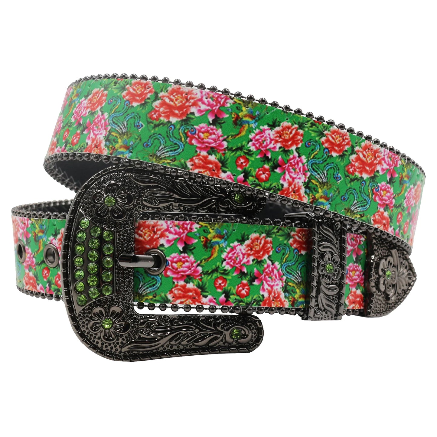 Printing  Rhinestone Western Belt Fashion Luxury Studded Belts for Men Strap Diamond White Belts Cowgirl Cowboy For Jeans