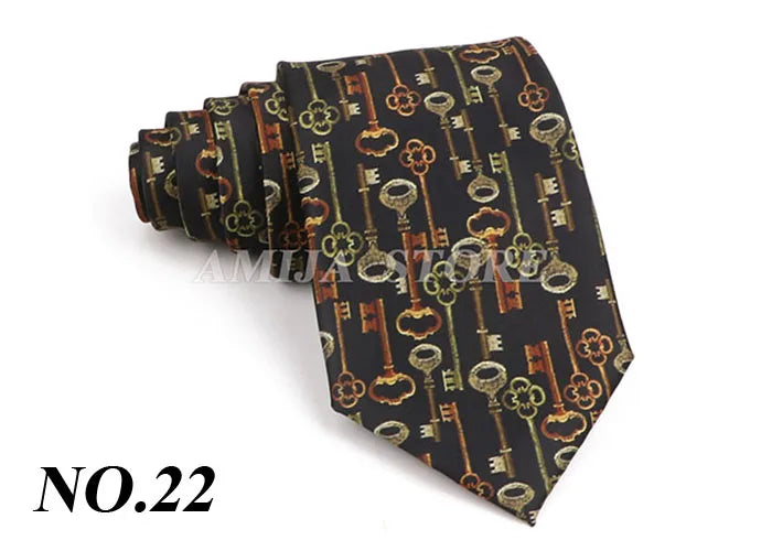 Vintage Imitation Silk Ties Men's Fashion 8cm Graffiti Painting Floral Necktie For Men Wedding Business Soft Printing Tie Wed Gi