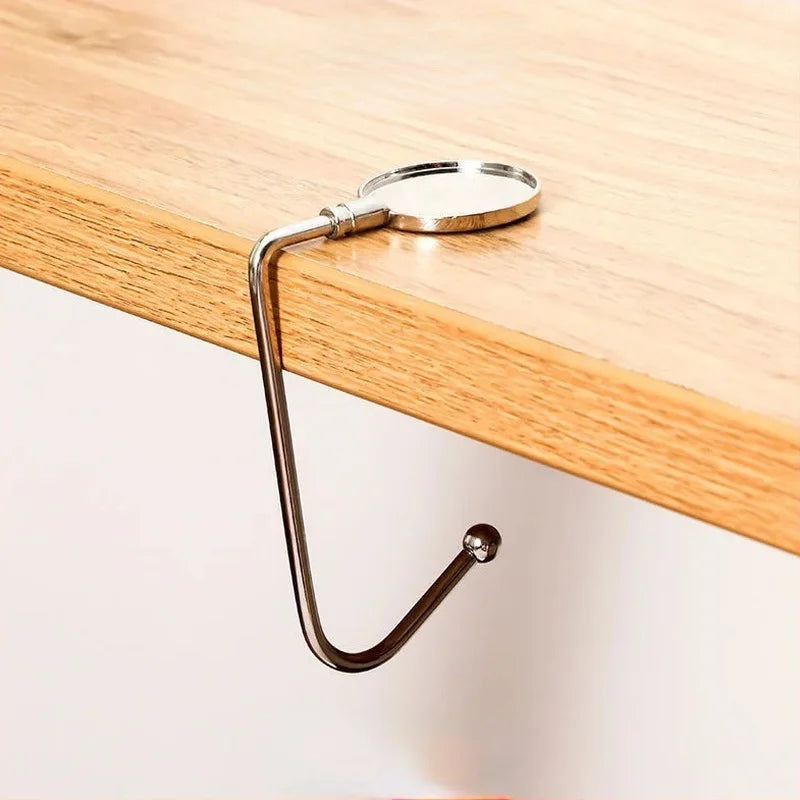 1pc Portable Students Desk Hook Hanger for Backpack Bags Storage Kitchen Cabinet Garbage Bag Hooks Desk Side  Office Organizer