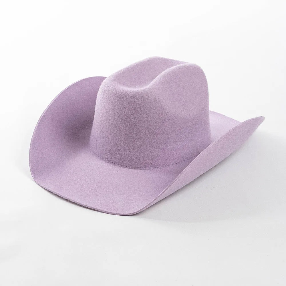 Cowboyhat autumn and winter new wool felt cowboy hat jazz hat European and American fashion casual curling cowboy hat