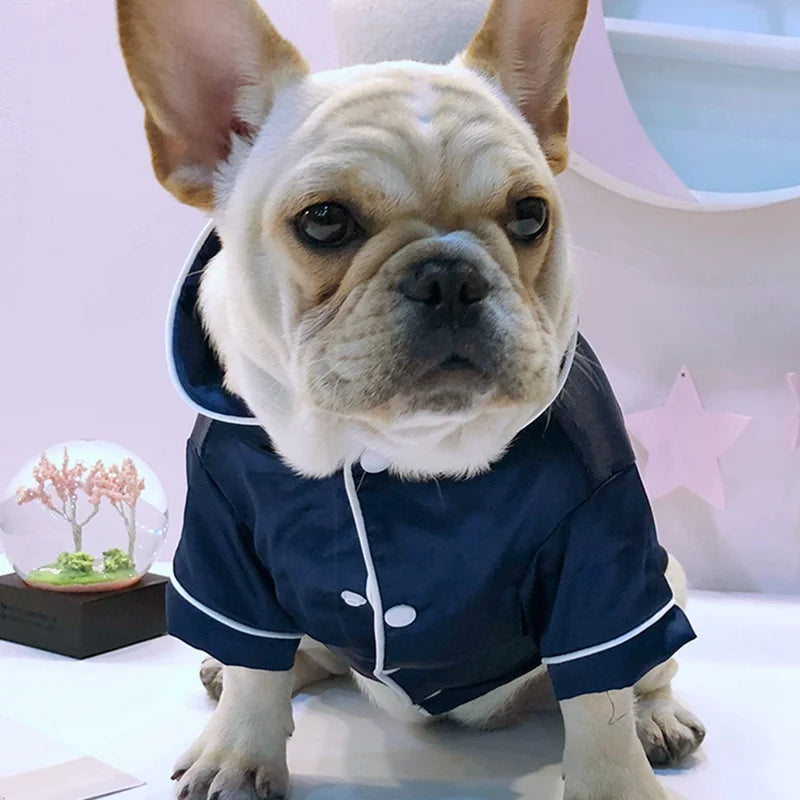 Luxury Pet Dog Pajamas Soft Silk French Bulldog Pajamas Pet Coat Clothing For Small Dogs Shih Tzu Puppy Cat Clothes XS-XL