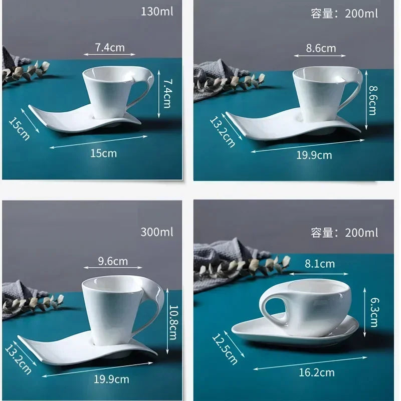 European Ceramic Mug Espresso Coffee Cup with spoon Dish Western Restaurant Hotel Coffee Cup Kitchen Supplies Drinking Utensils