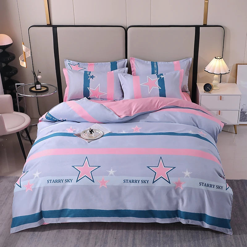 3 Pieces Luxury Striped Duvet Covers Soft Set Minimalist Modern Comforter Cover Thickened Breathable Bedding Sets for All Season