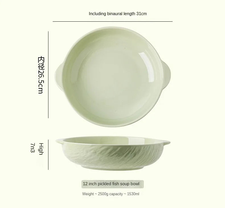 High end and fresh cream style tableware, dishes, rice bowls, underglaze colored plates, large soup bowls