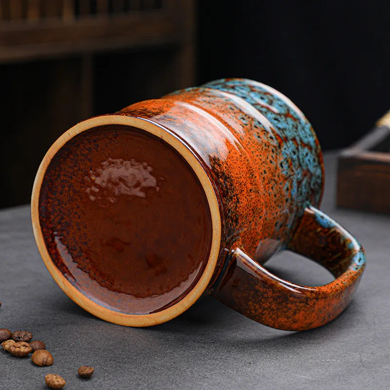 Colorful Large Coffee Mugs 500-600ml Ceramic Barrel Beer Cups