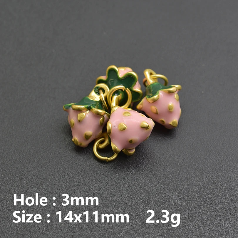 10Pcs/Lot Mix Styles Cute Sweets Candy Birthday Cake Charms Enamel Ice Cream Doughnut Breloques Jewelry Accessories Wholesale