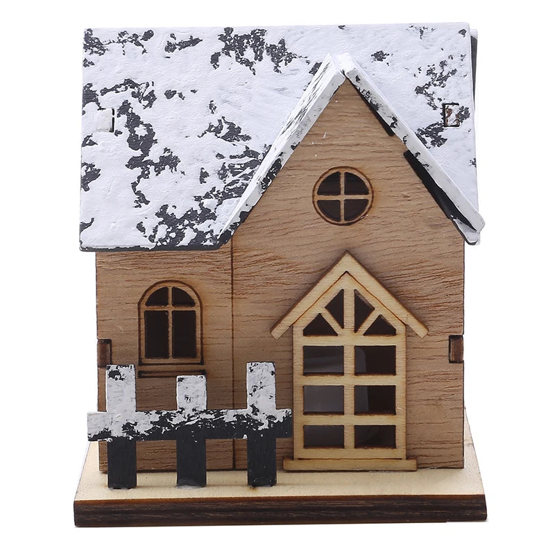 Nordic Simple Log Cabin Model Handicraft Ornaments Christmas Decoration Home Room Living Room Decorate Accessories