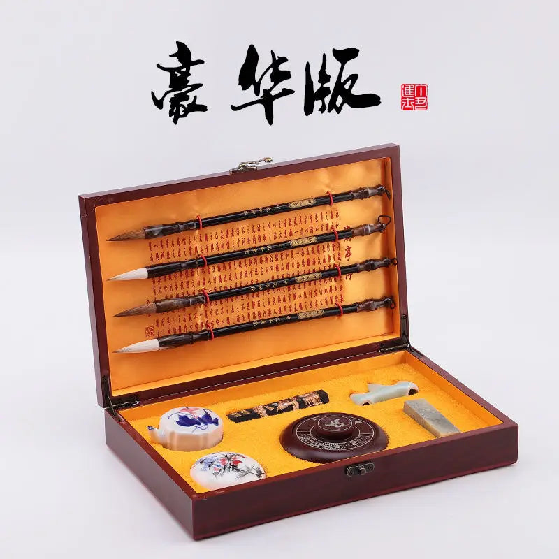 Writing Brush Ink Stick Felt, Water Writing Cloth, Ink Stone, Seal, Copybook Chinese Calligraphy Practice Stationery Writing Set