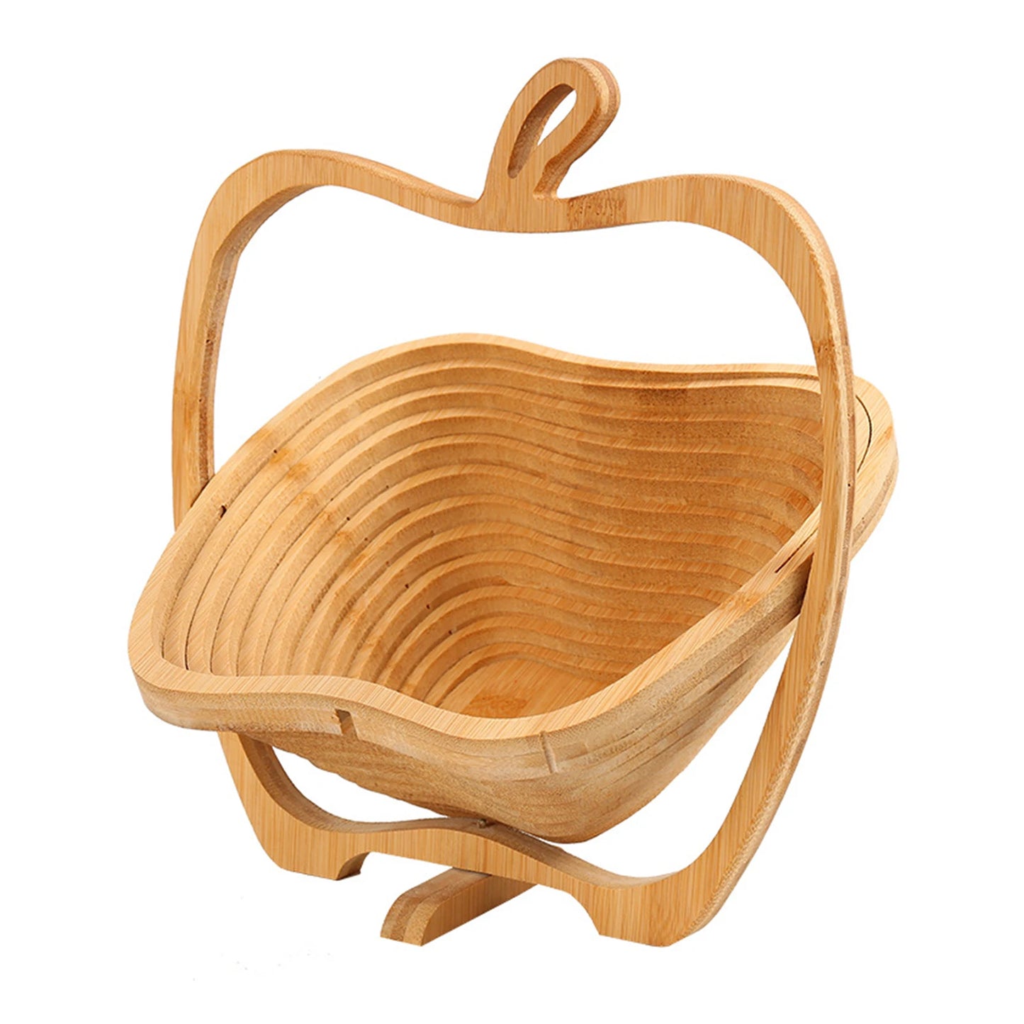 Foldable Fruit Basket Portable Bamboos Creative Snack Plate For Christmas Party Eco-Friendly Food Storage Organizer Kitchen Tool