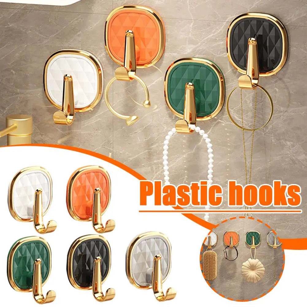 1pcs Luxury Punch-Free Wall Hooks Strong Sticky Coat Hanger Rack Clothes Towel Bag Key Kitchen Door Organizer Easy Install