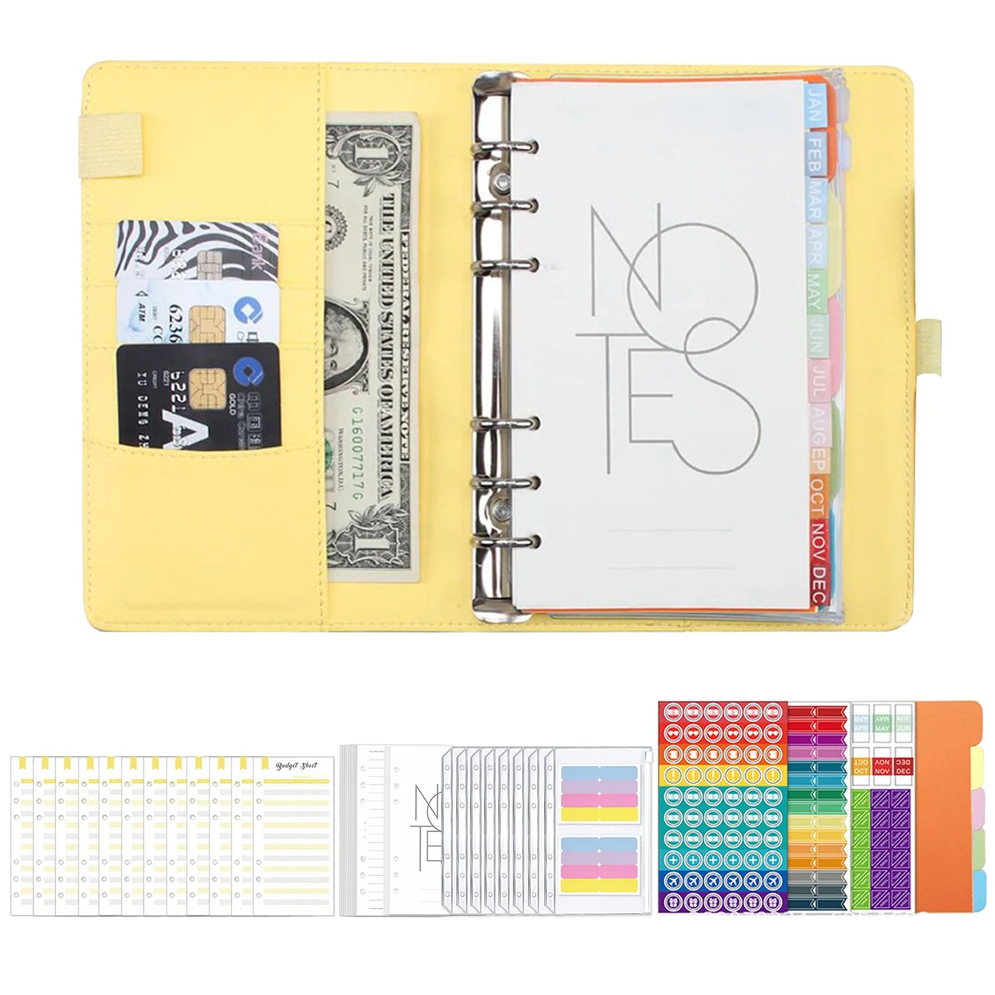 A6 Binder Budget Book A6 Cash Envelope Budget Binder Budget Planner Organizer With 6 Circle Binder Cover