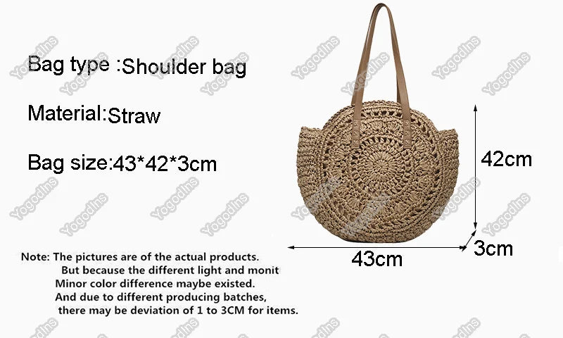 New Large Capacity Handbag Totes Holidays Pack Handmade Straw Shoulder Bags For Women Big Travel Beach Bag bolsa feminina