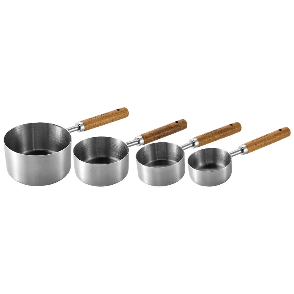 4Pcs Measuring Cups Stainless Steel Tablespoons Kitchen Measuring Spoon Set Home Measuring Cups and Spoons Set