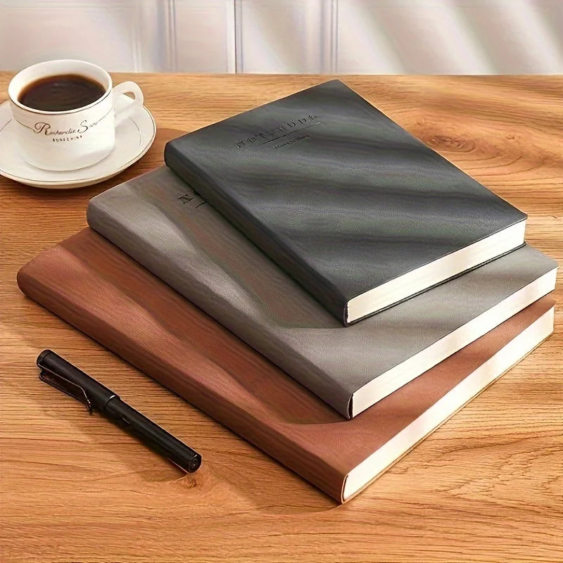 1PC Journal Notebook - Soft Faux Leather Cover Daily Journal, 200 Sheets/400 Pages With Line, 8.3 X 5.8 Inch, Notebooks For Work