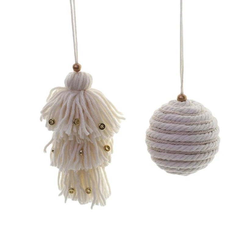 1PC Christmas Wool Pendant Hanging Decorations Ornaments Bohemian Xmas Tree Hand Woven Home Party Creative Festival Supplies