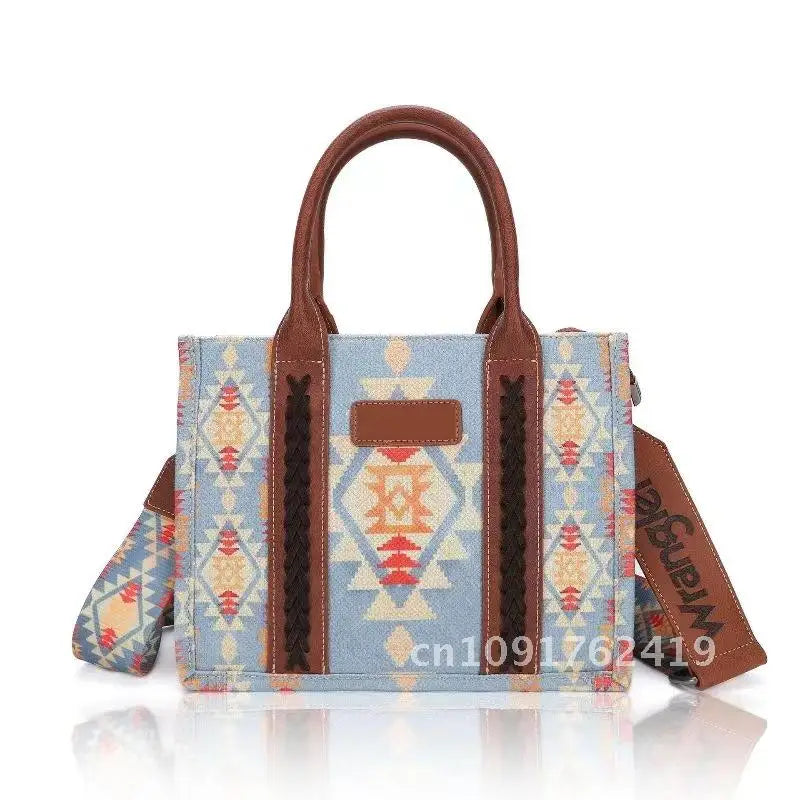 Women Handbags Western Wallet Female Shoulder Bohemian Aztec Shoulder Bag Shopping Tote Bag Large Capacity Travel Bag