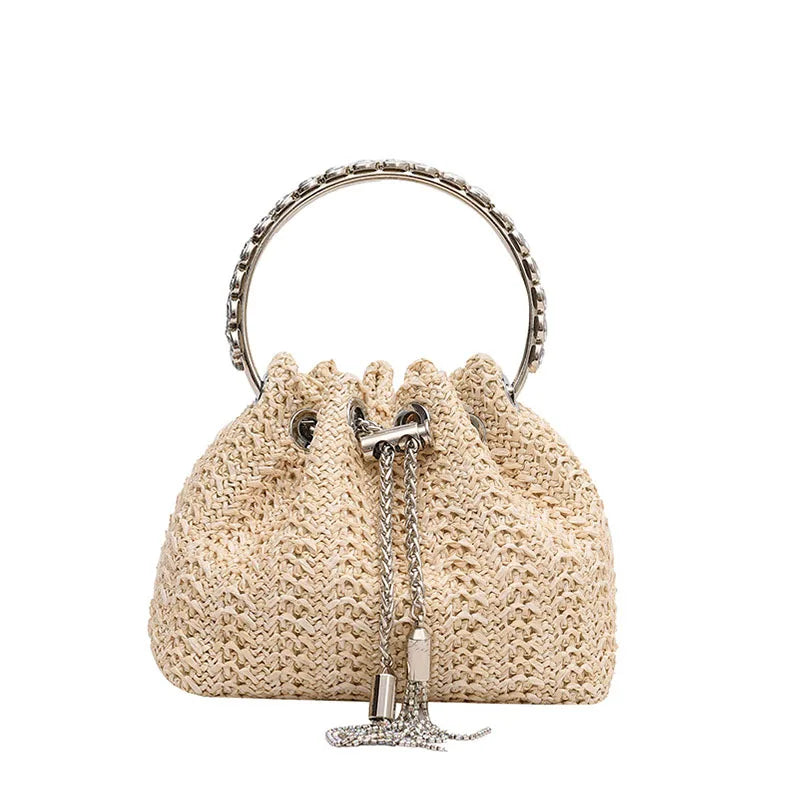 Evening Bags Straw Woven Clutch Bag Women Bow Purse Luxury Design Ladies Evening Handbag Party Banquet Bags Vacation Beach Tote