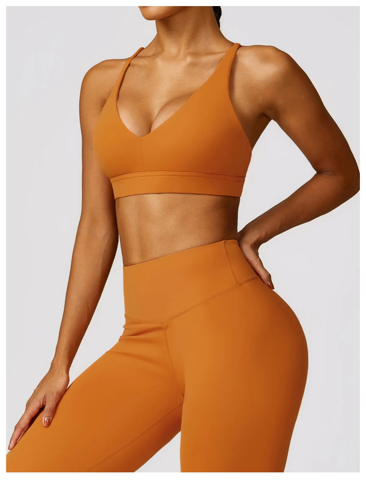 Yoga Set 2 Pieces Women Tracksuits Workout Sportswear Gym Clothing Fitness Long Sleeve Crop Top High Waist Leggings Sports Suits