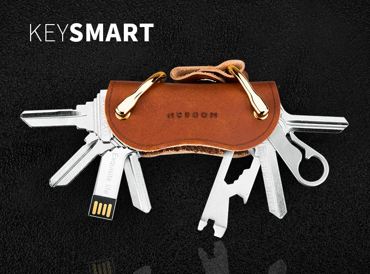 Brand New 100% Genuine Leather Smart Key Organizer Holder Key Chain Key Wallet Creative Travel Man Woman Gift