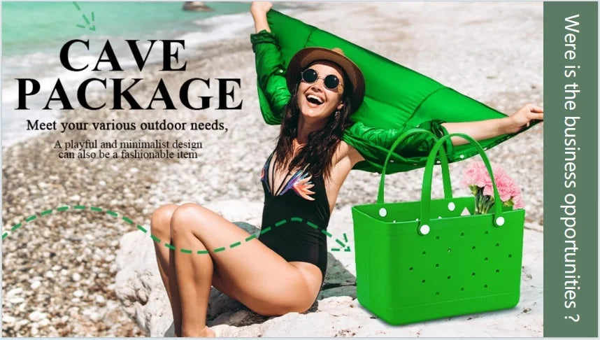 XL Extra Large Bogg Bag EVA Rubber Waterproof Beach Pool Storage Basket Women Travek Shopping Handbag Sac Bogg Jelly Tote Bag