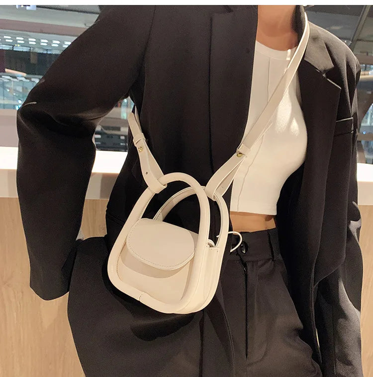 New Fashion Designer Mini Shoulder Bags Solid Color Black Brown Pu Leather Cross Body Bags Earphone Lipstick Small Storage Bags