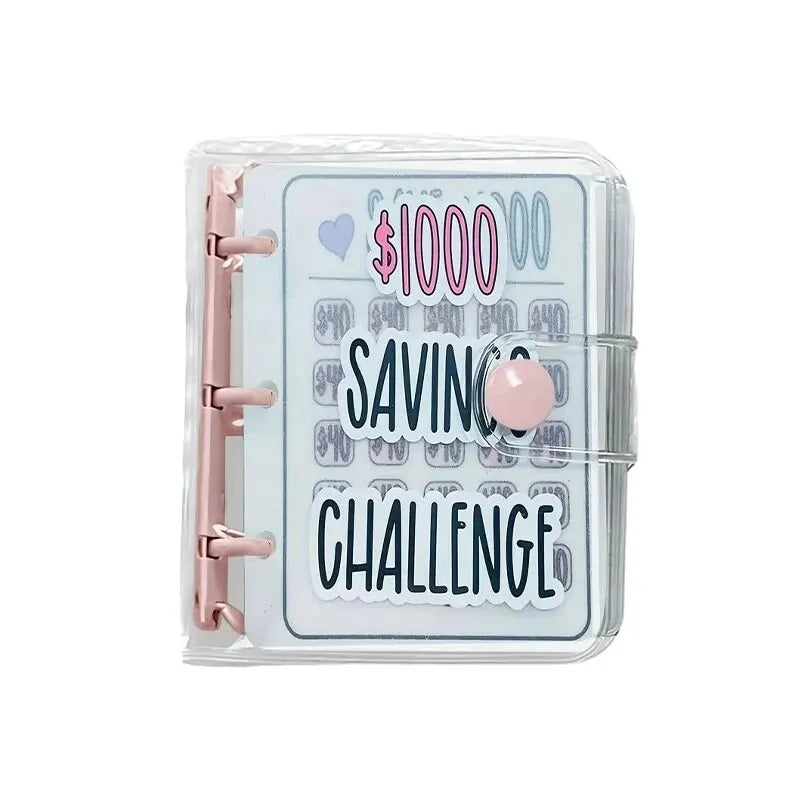 Creative $1,000 Savings Challenge Binder with Envelope Durable Glossy PVC, Christmas Gift Money Saving Challenge