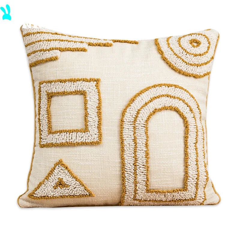 Circular Velvet American Ethnic Style Cushion Cover Luxury 45x45cm Decorative Pillow for Sofa Bedroom Living Room