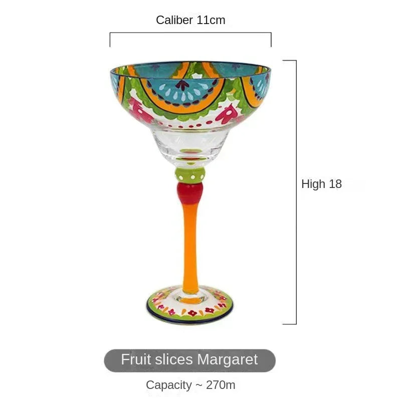 Handmade Colored Cocktail Cup Margarita European Cup Champagne Cup Creative Wine Glass Family Bar Wedding Party Wine Glass