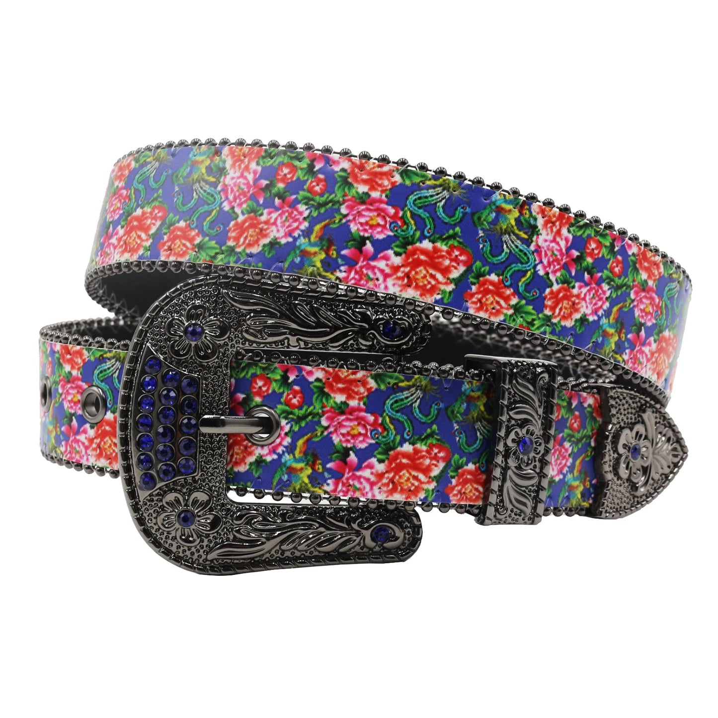 Printing  Rhinestone Western Belt Fashion Luxury Studded Belts for Men Strap Diamond White Belts Cowgirl Cowboy For Jeans