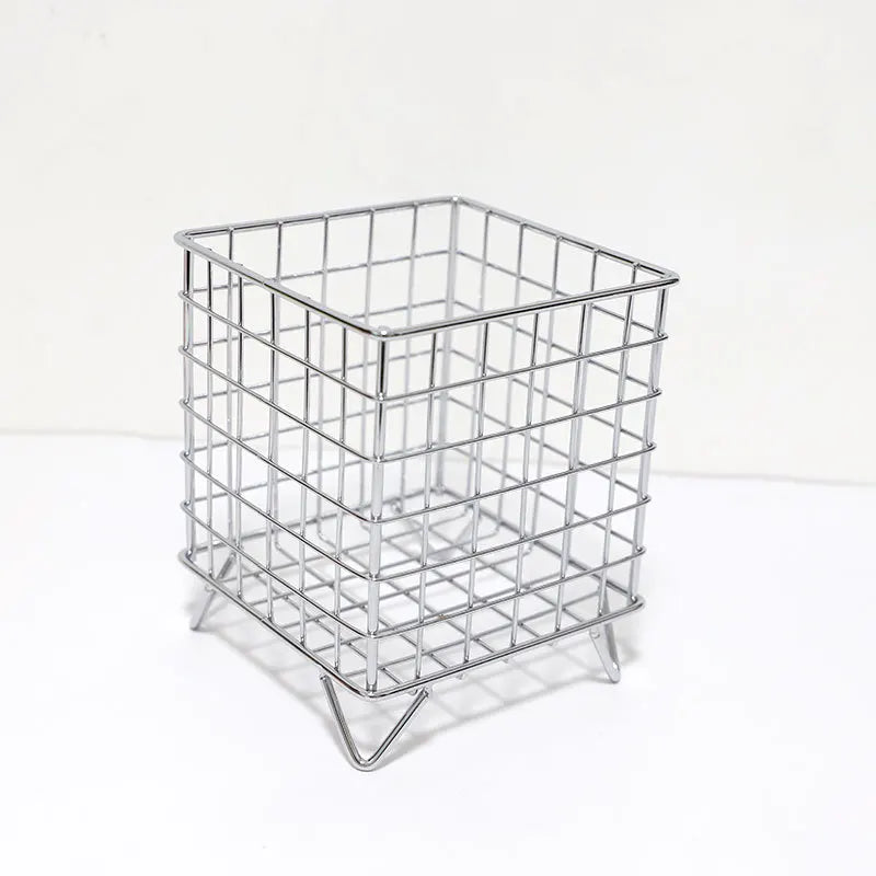 Sharkbang Metal Square Desktop Basket Makeup Sorting Storage Organizer Black Silver Gold Holder Stationery Supplies Basket