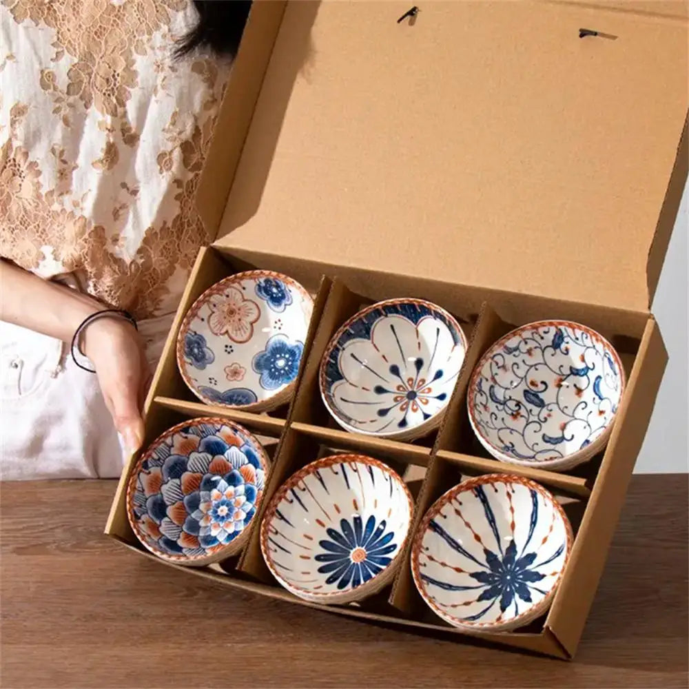 Luxury Baby Adult Dish Ceramic Japanese Style Cute Tableware Set Underglaze Color Process Fruit Food Feeding Bowl Gift Creative