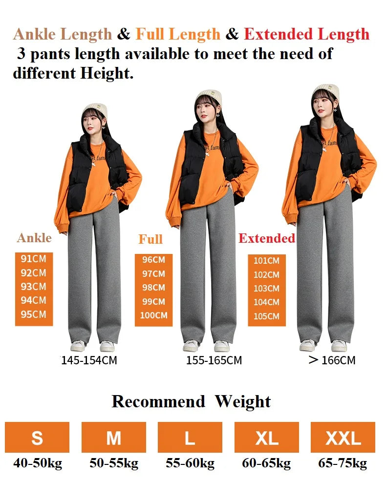 Women Warm Winter Plush Thick Pants Lambskin Cashmere Trousers High Waist Cotton Fleece Loose Female Wide Leg Pants PELEDRESS