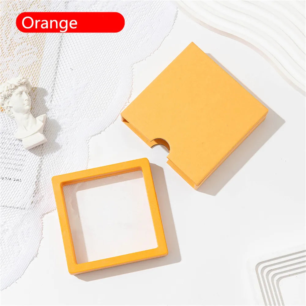 Colorful 3D Floating Frame Shadow Box Jewelry Display Boxes Bracelet Necklace Ring Pendant Holder Case Packaging Drawer Gift