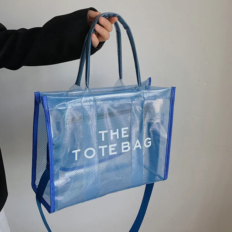 The Tote Bags For Women 2024 Summer New Luxury Designer Handbags Big Clear Beach Shopper Shopping Bag Large Totebag Square Purse