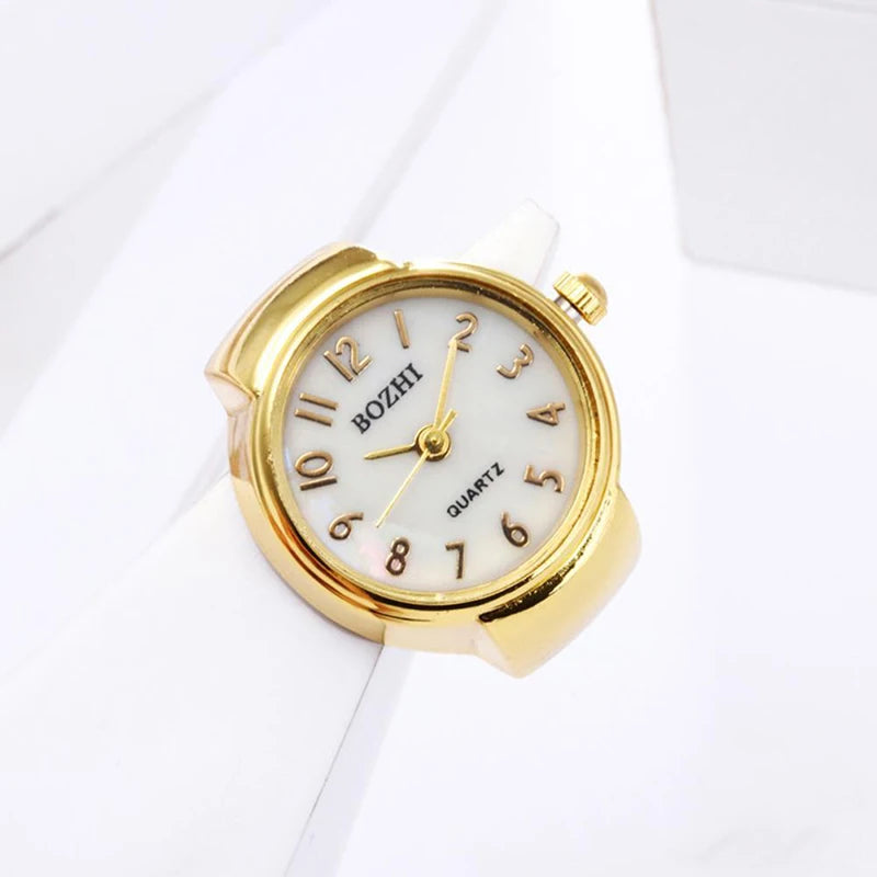 1PCs Vintage Punk Quartz Watch Rings for Couple Women Man Hip Hop Cool Elastic Stretchy Watch Finger Rings Fashion Jewelry