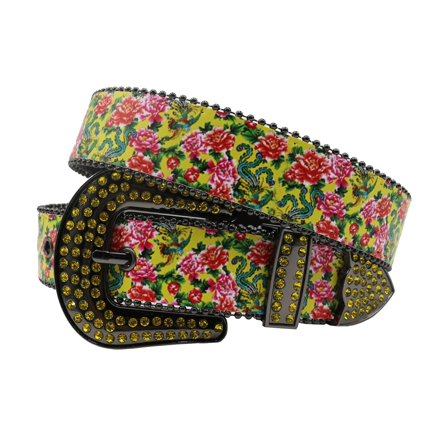 Printing  Rhinestone Western Belt Fashion Luxury Studded Belts for Men Strap Diamond White Belts Cowgirl Cowboy For Jeans