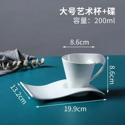 European Ceramic Mug Espresso Coffee Cup with spoon Dish Western Restaurant Hotel Coffee Cup Kitchen Supplies Drinking Utensils