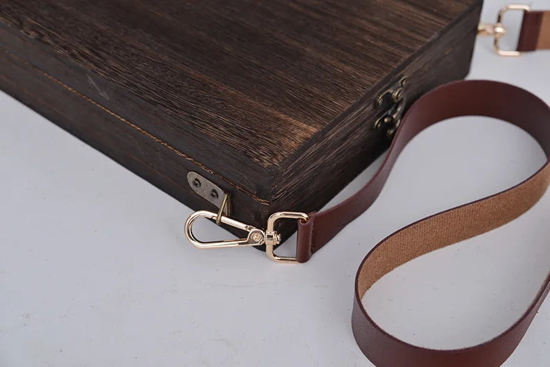 Writers Messenger Wood Box A5 Wooden Retro Trend Shoulder Bag Postman Outdoor Briefcase Art Supplies Box Home Decor Storage Box