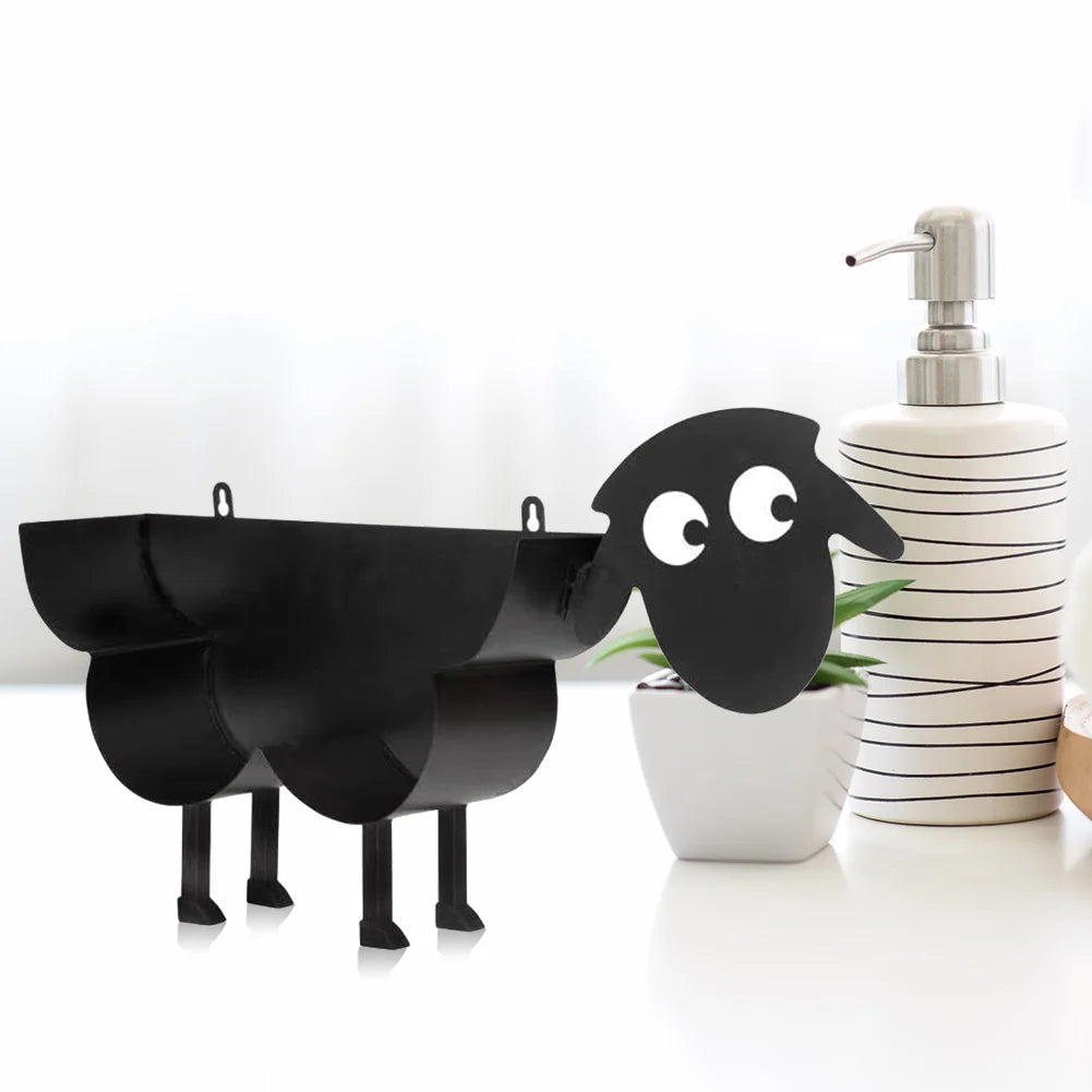 Sheep/Puppy Decor Toilet Paper Holder Free Standing Bathroom Tissue Storage Rack Toilet Roll Holder Paper Bathroom Iron Storage