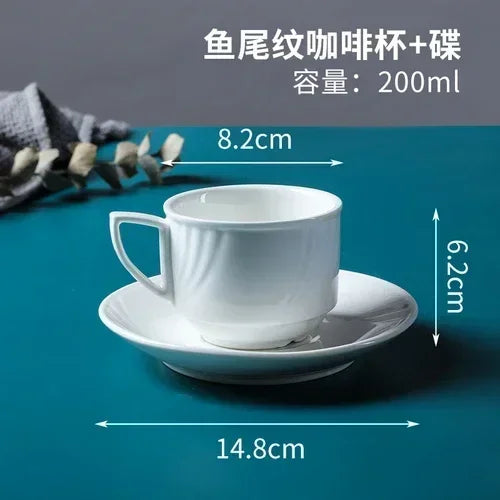 European Ceramic Mug Espresso Coffee Cup with spoon Dish Western Restaurant Hotel Coffee Cup Kitchen Supplies Drinking Utensils