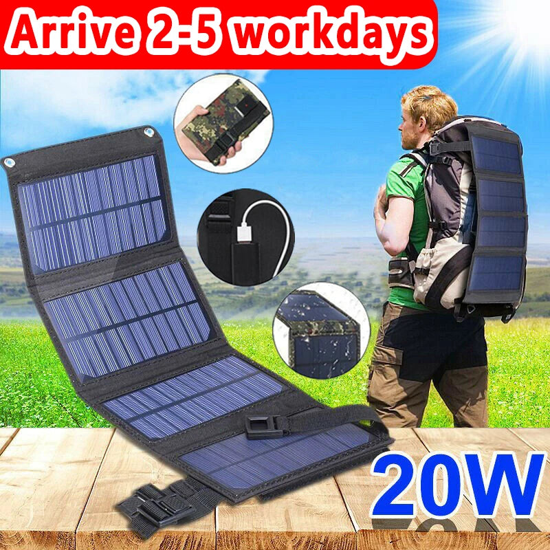 1PC Foldable Solar Panel, Portable Flexible  5V USB Foldable Solar Panel, Used for Small Batteries Outdoor Lighting Accessories