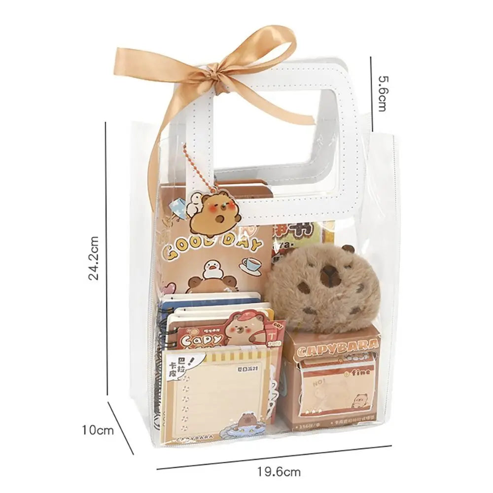 Kawaii Capybara Stationery Set Abundant Cartoon Birthday Gift Cute with Handbag Graduation Gift for Primary School Students