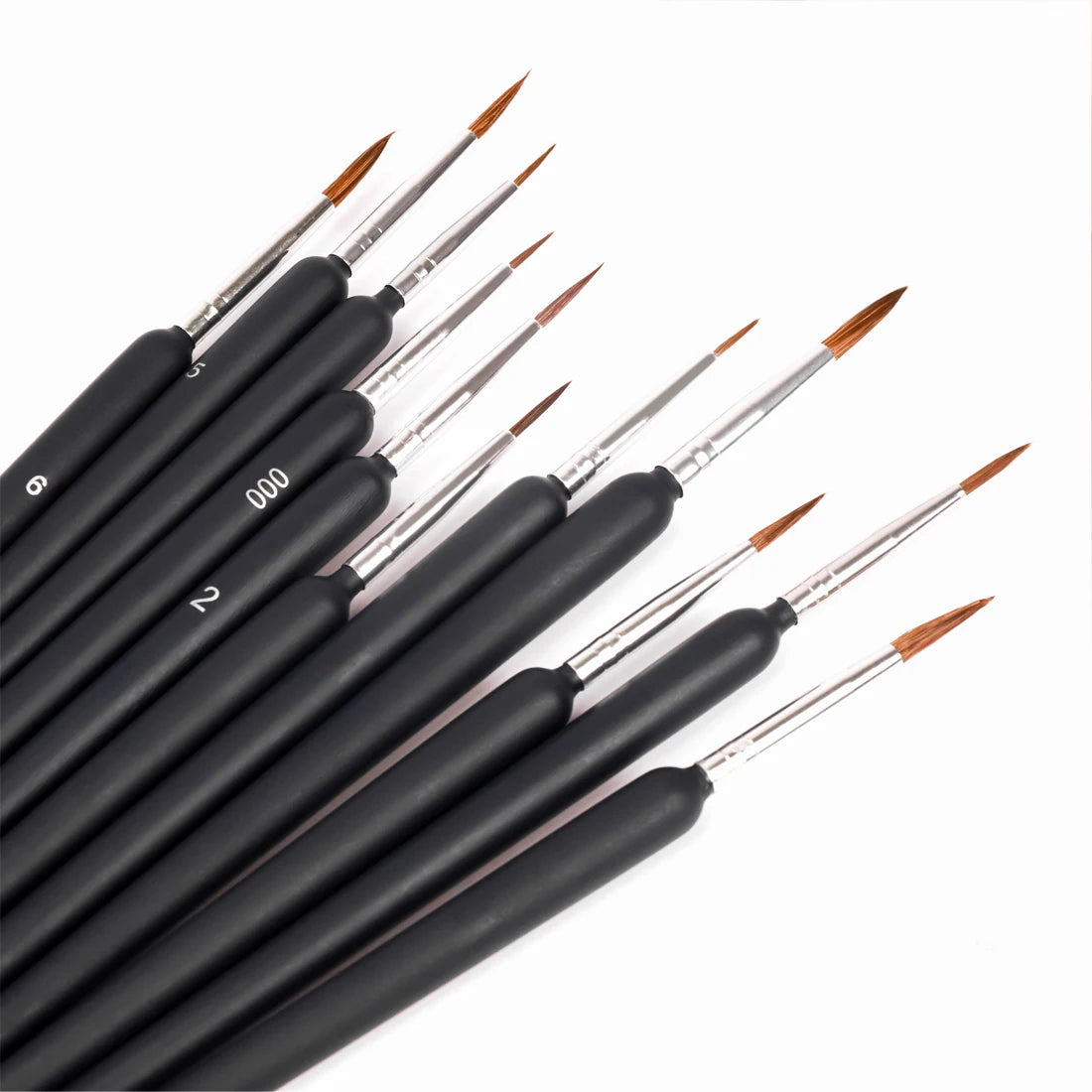 10Pc Professional Wolf Hair Hook Line Pen Miniature Paint Brushes Art Brushes Professional Nylon Brush