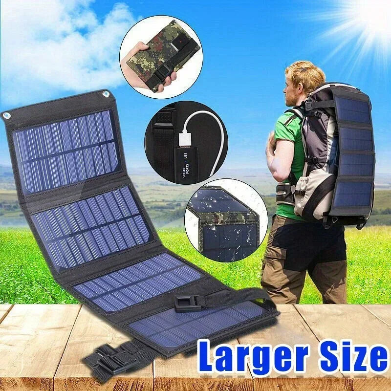 1PC Foldable Solar Panel, Portable Flexible  5V USB Foldable Solar Panel, Used for Small Batteries Outdoor Lighting Accessories