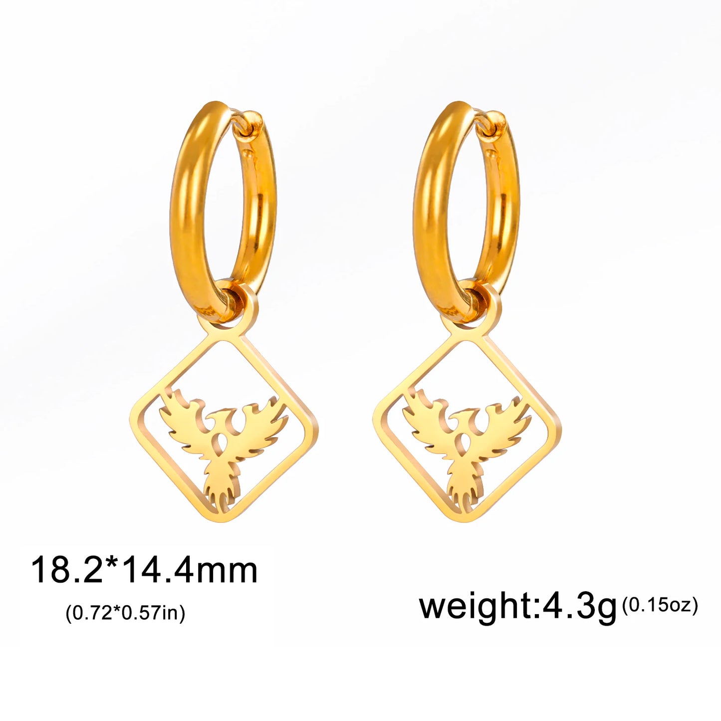 Unift Tiny Horseshoes Hoop Earrings for Women Stainless Steel Rhombus Earrings Fashion Sporty Cowboy Horse Girl Jewelry Gift